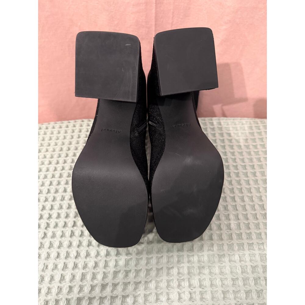Abound Black Platform Sock Ankle Boots Women’s 8 Block Heel - Picture 5 of 7